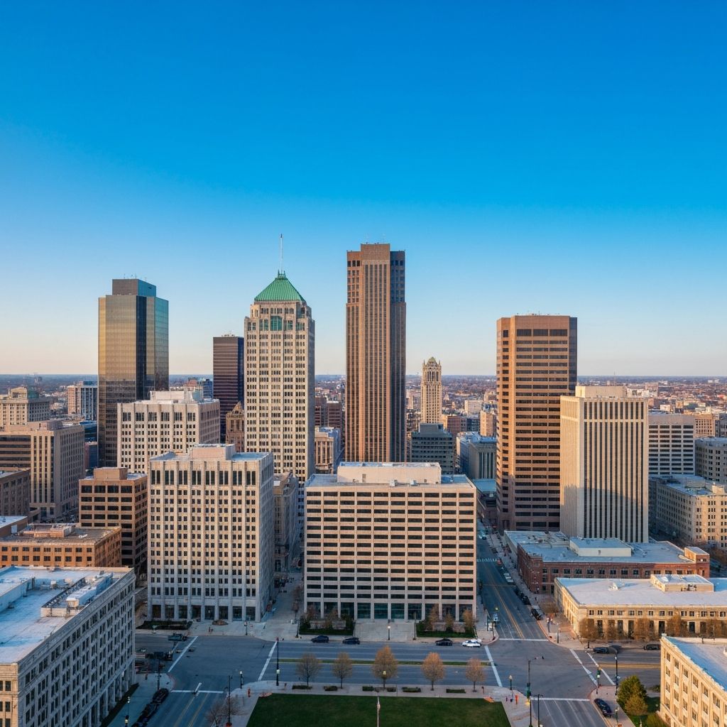 Financial district skyline